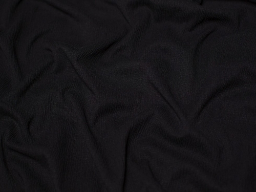Minerva Core Range Tree Bark Textured Stretch Woven Crepe Fabric Black