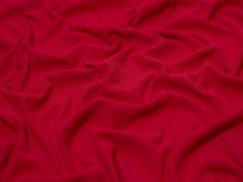 Minerva Core Range Tree Bark Textured Stretch Woven Crepe Fabric Cherry Red