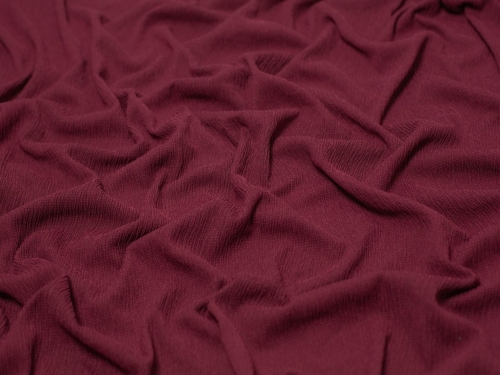 Minerva Core Range Tree Bark Textured Stretch Woven Crepe Fabric Claret