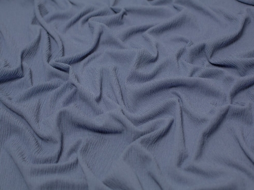Minerva Core Range Tree Bark Textured Stretch Woven Crepe Fabric Denim Blue