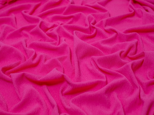 Minerva Core Range Tree Bark Textured Stretch Woven Crepe Fabric Bright Pink