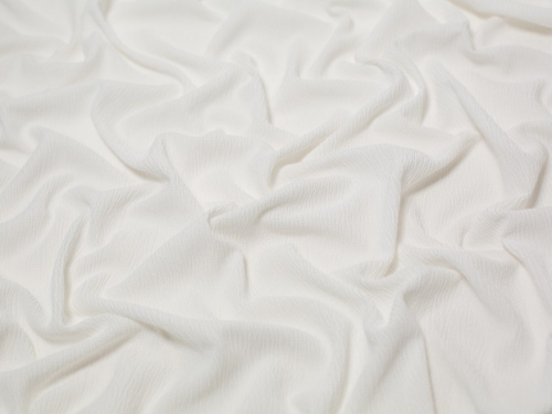 Minerva Core Range Tree Bark Textured Stretch Woven Crepe Fabric White