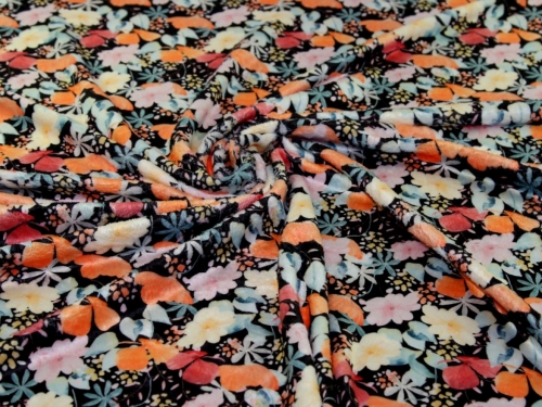 Plush Cuddle Fleece Fabric Black Multi