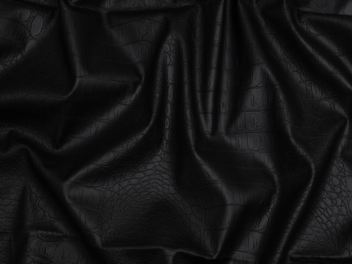 Minerva Core Range Aligator Faux Leather Fabric Black