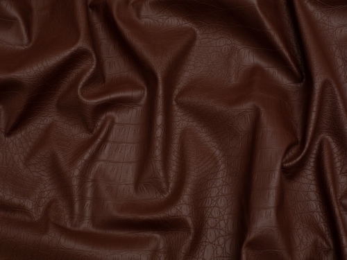 Minerva Core Range Aligator Faux Leather Fabric Brown