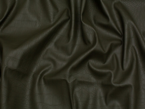 Minerva Core Range Aligator Faux Leather Fabric Khaki