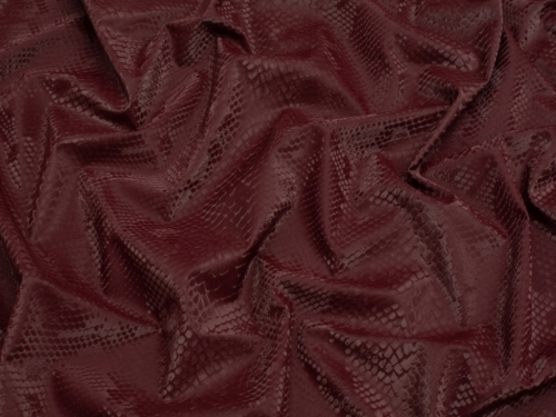 Minerva Core Range Snakeskin Activewear Lycra Four Way Stretch Knit Fabric Wine