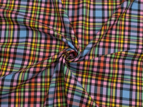 Minerva Core Range Polyester Viscose Suiting Fabric Black Rainbow