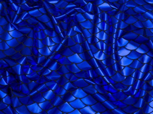 Minerva Core Range Metallic Activewear Lycra Four Way Stretch Knit Fabric Royal