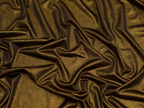 Minerva Core Range Lurex Sparkle ITY Silky Stretch Knit Fabric Black & Gold