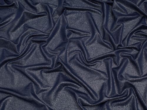 Minerva Core Range Lurex Sparkle ITY Silky Stretch Knit Fabric Navy & Silver