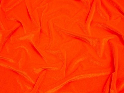 Minerva Core Range Panne Velvet Stretch Knit Fabric Neon Orange