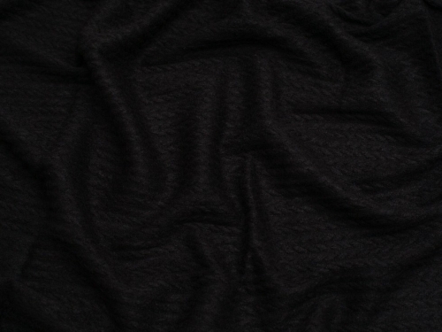 Rope Textured Stretch Knit Fabric Black