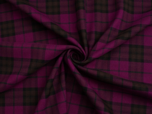 Minerva Core Range Stretch Woven Polyester Viscose Suiting Fabric Plum & Black