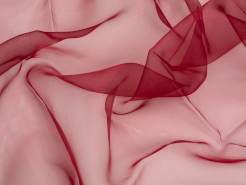 Sheer Organza Fabric Burgundy