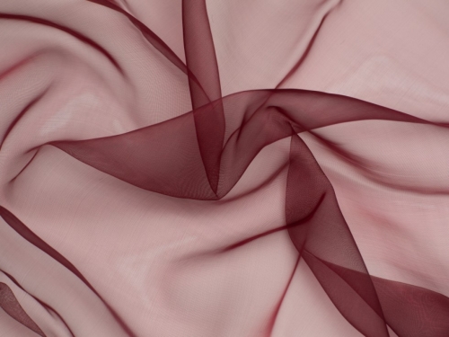 Sheer Organza Fabric Damson