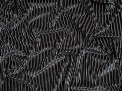 Deadstock Rib Velvet Stretch Knit Fabric Dark Grey