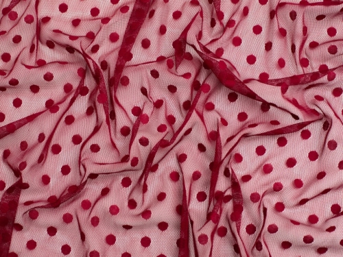 Minerva Core Range Dobby Spot Mesh Fabric Wine