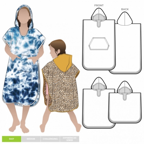 Style Arc Paper Sewing Pattern Kids Coral Hooded Towel