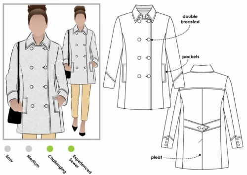 Style Arc Paper Sewing Pattern Beatrice Pea Coat