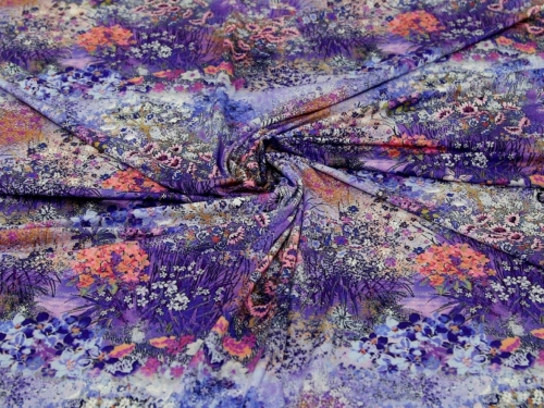 Minerva Exclusive Wildflower Fusion Viscose Jersey Stretch Knit Fabric
