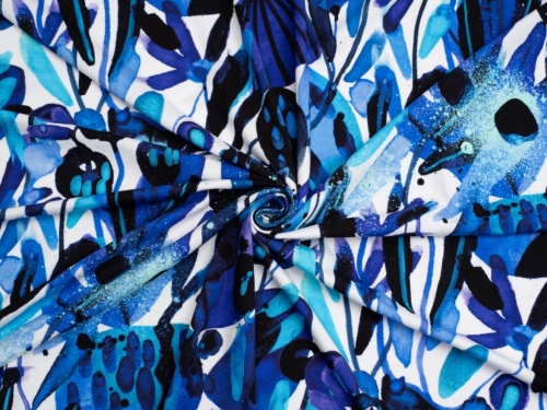 Minerva Exclusive Inky Grove Viscose Jersey Stretch Knit Fabric