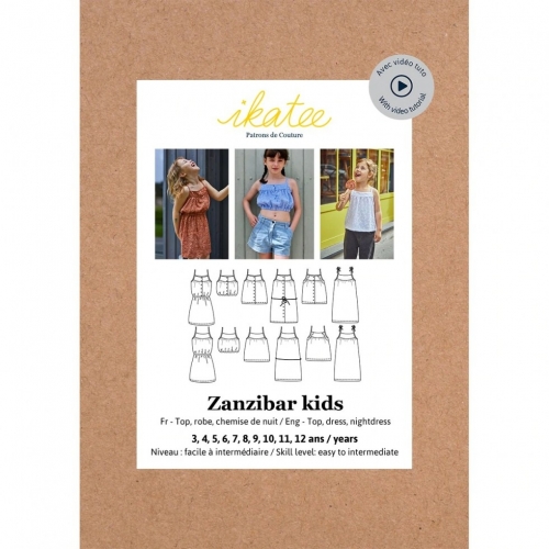 Ikatee Paper Sewing Pattern Kids Zanzibar Top & Dress