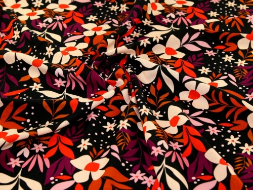 Minerva Exclusive Graphic Floral Linen Viscose Blend POD Fabric