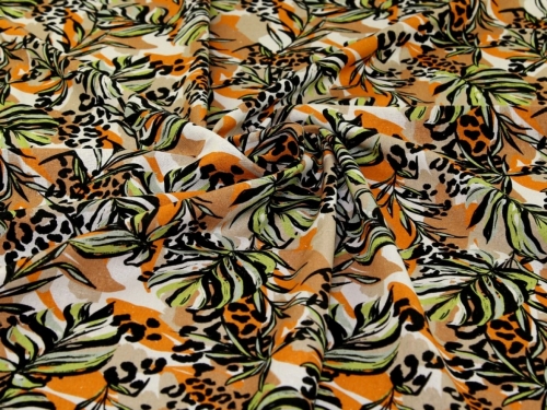 Minerva Exclusive Botanic Safari Linen Viscose Blend POD Fabric Sand