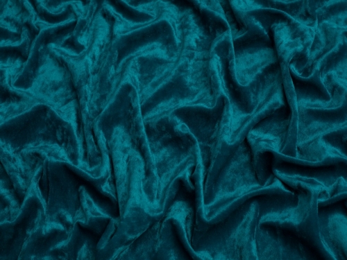 Minerva Core Range Crush Velvet Stretch Knit Fabric Petrol