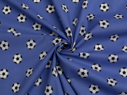 Printed Polycotton Fabric Blue