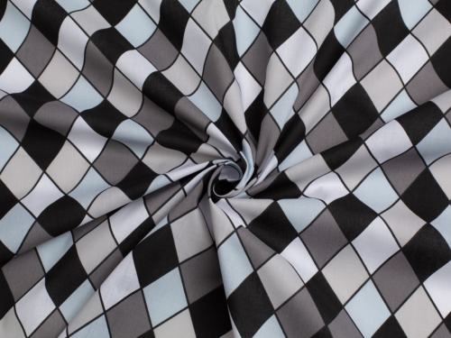 Printed Polycotton Fabric Grey