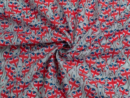 Printed Polycotton Fabric Blue