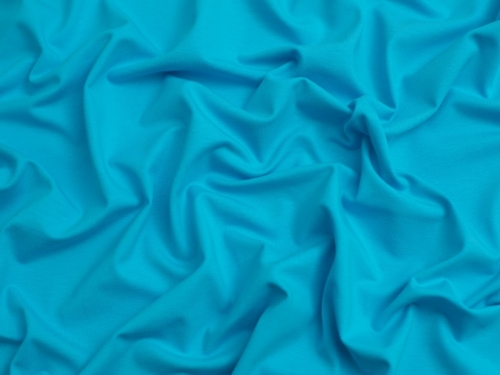 Minerva Core Range Cotton Lycra Jersey Stretch Knit Fabric Vivid Aqua