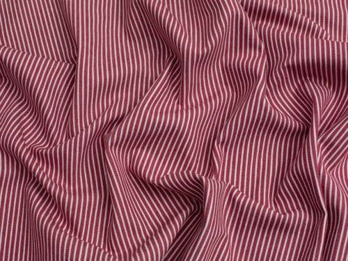 Stretch Woven Yarn Dyed Stripe Denim Fabric Red