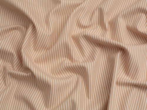 Stretch Woven Yarn Dyed Stripe Denim Fabric Beige