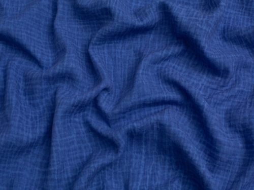 Tie Dye Cotton Double Gauze Fabric Cobalt Blue