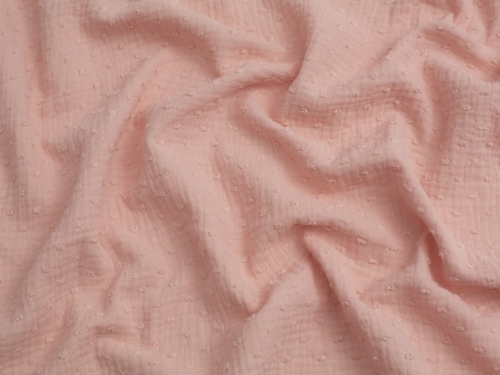 Swiss Dot Cotton Double Gauze Fabric Blush Rose