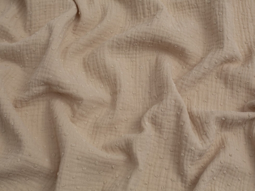 Swiss Dot Cotton Double Gauze Fabric Pebble