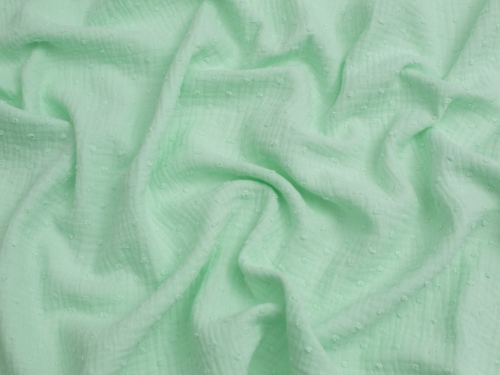 Swiss Dot Cotton Double Gauze Fabric Bright Mint