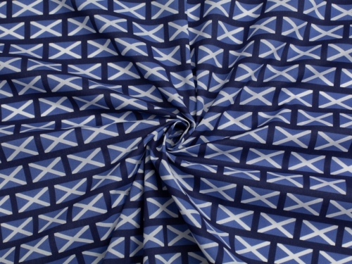 Printed Polycotton Fabric Blue