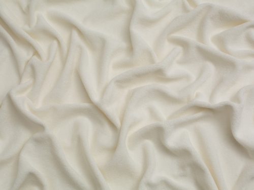 Minerva Core Range One Sided Cotton Towelling Fabric Soft Cream