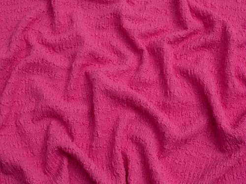Minerva Core Range Popcorn Textured Stretch Knit Fabric Hot Pink