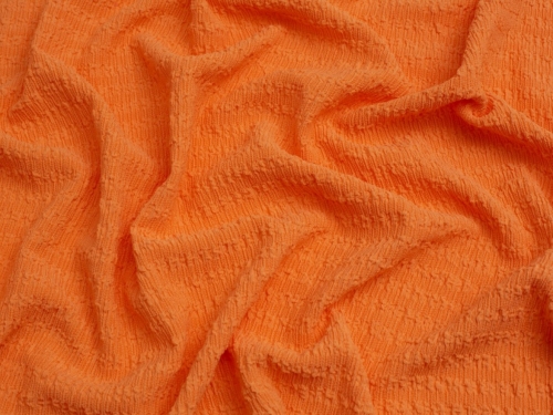 Minerva Core Range Popcorn Textured Stretch Knit Fabric Orange