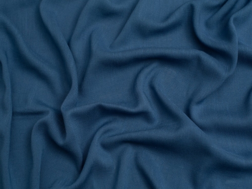 Minerva Core Range Stretch Woven Slub Linen Look Viscose Fabric Denim Blue