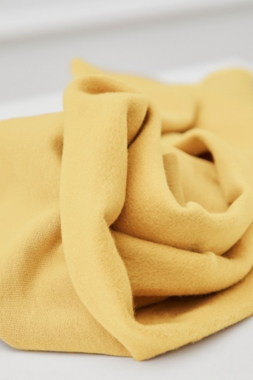 Mind The MAKER Organic Fleece Back Sweatshirt Stretch Knit Fabric Blonde Yellow
