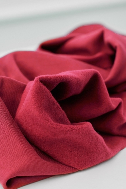 Mind The MAKER Organic Fleece Back Sweatshirt Stretch Knit Fabric Crimson