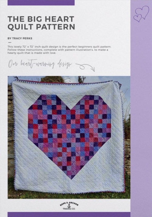 Rope and Anchor Trading Quilting Pattern Big Heart