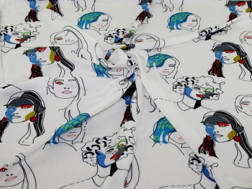 Minerva Exclusive Sewing Sorority Viscose Challis POD Fabric Alpha