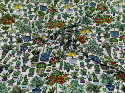 Minerva Exclusive Succulent Citrus Viscose Challis POD Fabric